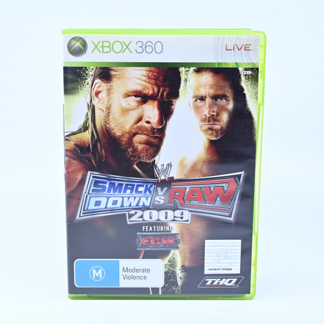 WWE Smackdown Vs Raw 2009 - Xbox 360 Game + Manual - PAL - MINT DISC!