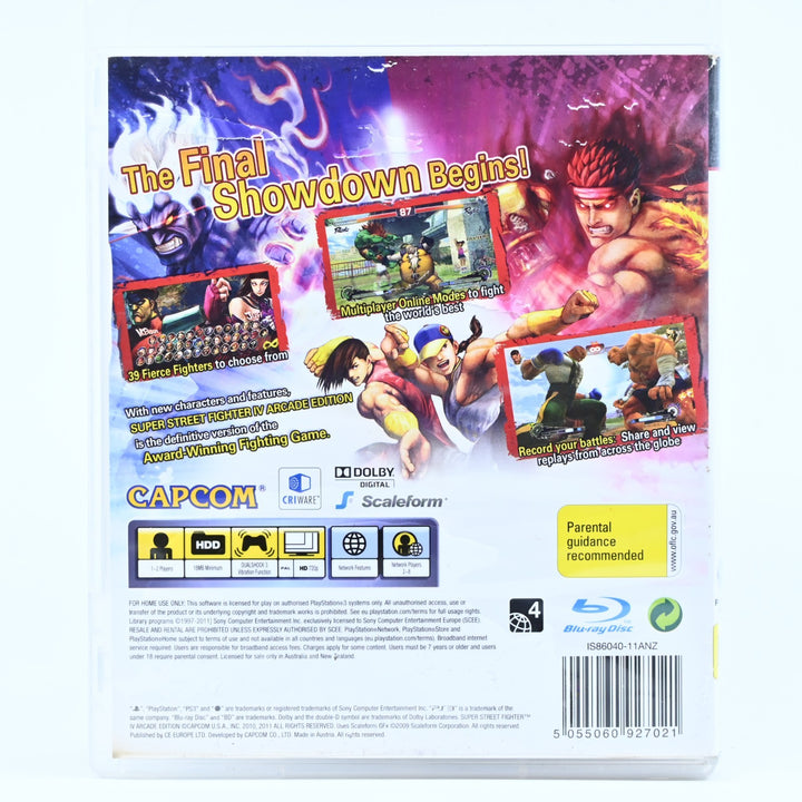 Super Street Fighter IV Arcade Edition - Sony Playstation 3 / PS3 Game + Manual