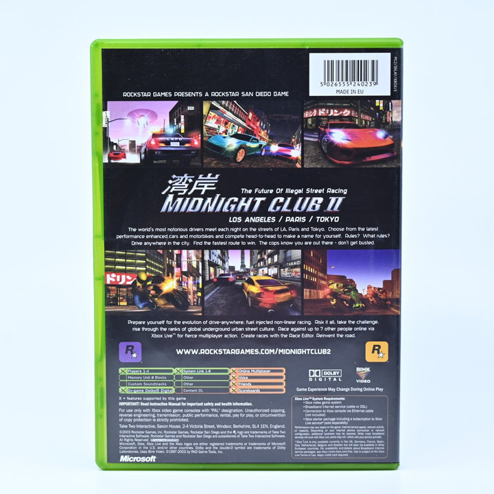 Midnight Club II 2 - Original Xbox Game + Manual - PAL