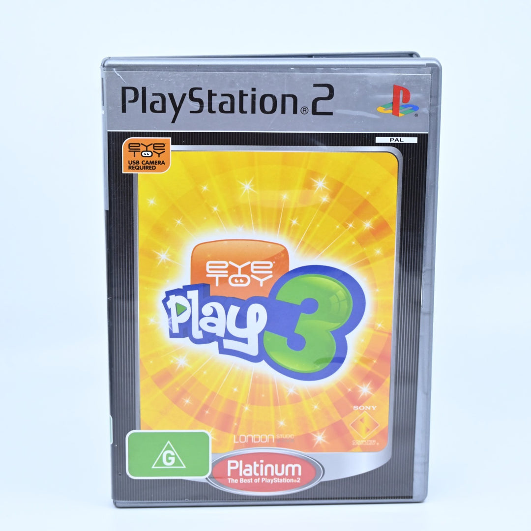 EyeToy: Play 3 - Sony Playstation 2 / PS2 Game + Manual - PAL - MINT DISC!