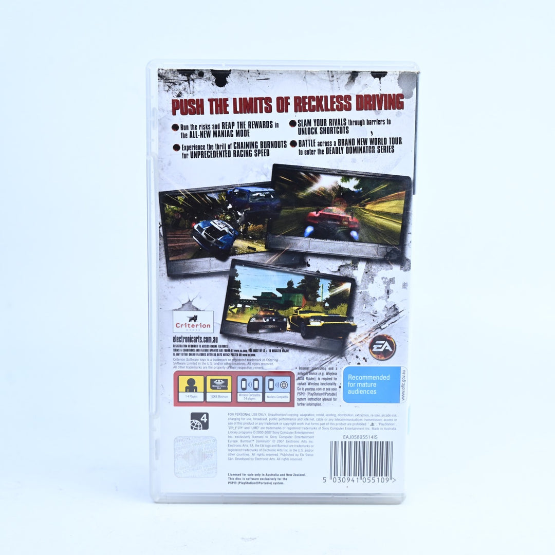 Burnout Dominator - Sony PSP Game + Manual - FREE POST!