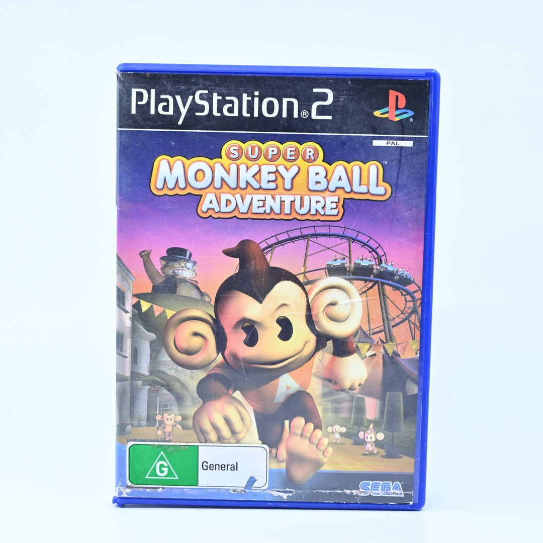 Super Monkey Ball Adventure - Sony Playstation 2 / PS2 Game + Manual - PAL