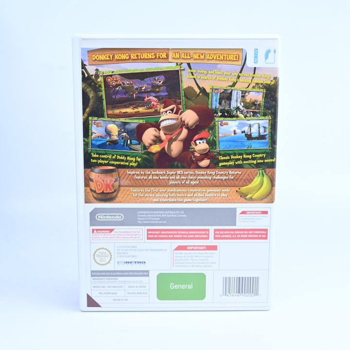 Donkey Kong Country Returns - Nintendo Wii Game + Manual - PAL - MINT DISC!