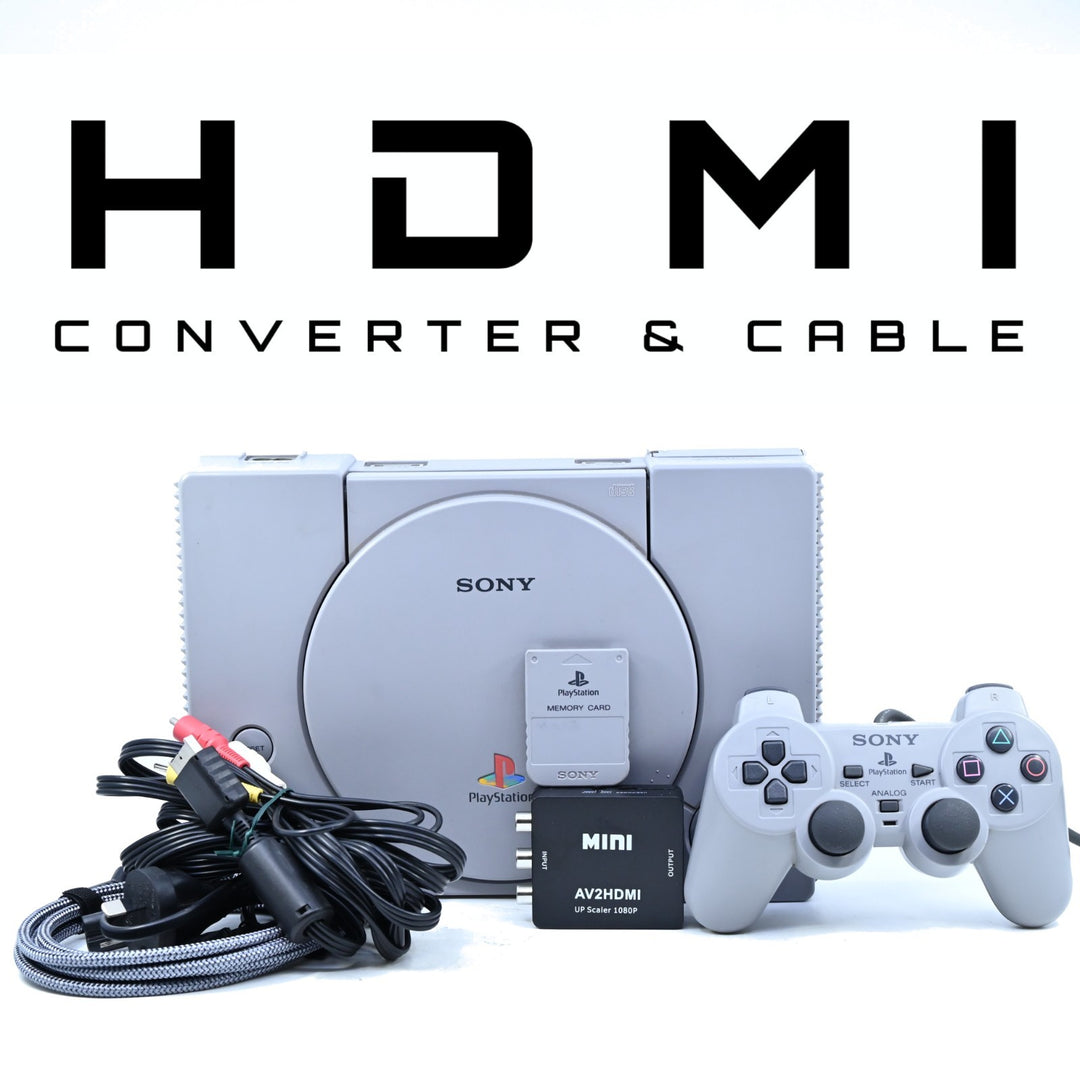 UPGRADED Sony Playstation 1/ PS1 Console - DUAL SHOCK CONTROLLER + CABLES + HDMI