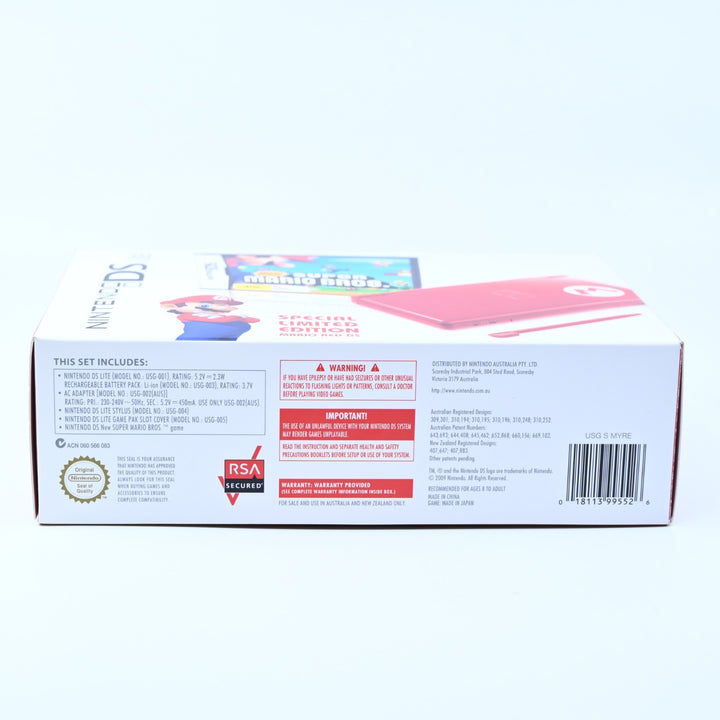 UNUSED! Special Limited Edition Mario Red - Nintendo DS Lite Boxed Console