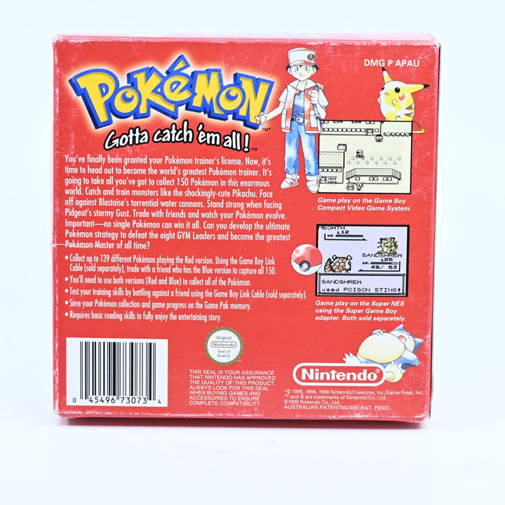 Pokemon Red Version - Nintendo Gameboy Boxed Game - PAL - NEW SAVE BATTERY!