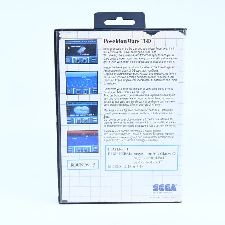 Poseidon Wars 3-D - Sega Master System Game + Manual - PAL - FREE POST!