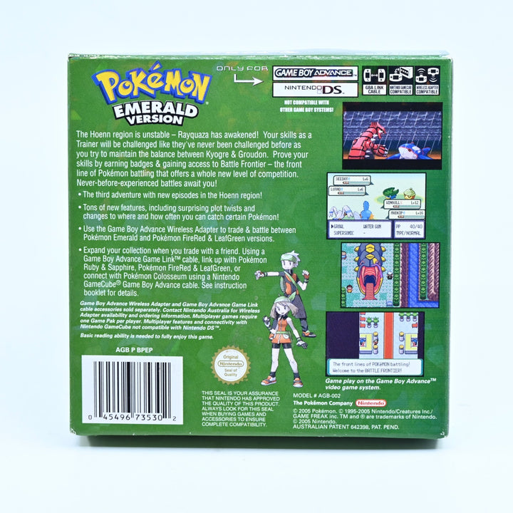 Pokemon Emerald Version - GBA Boxed Game - PAL - FREE POST! ORIGINAL BAGGIE!
