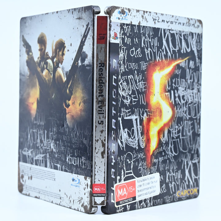 Resident Evil 5 - Sony Playstation 3 / PS3 Game + Steelbook + Manual - FREE POST