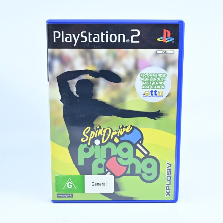 SpinDrive Ping Pong - Sony Playstation 2 / PS2 Game + Manual - PAL - MINT DISC!