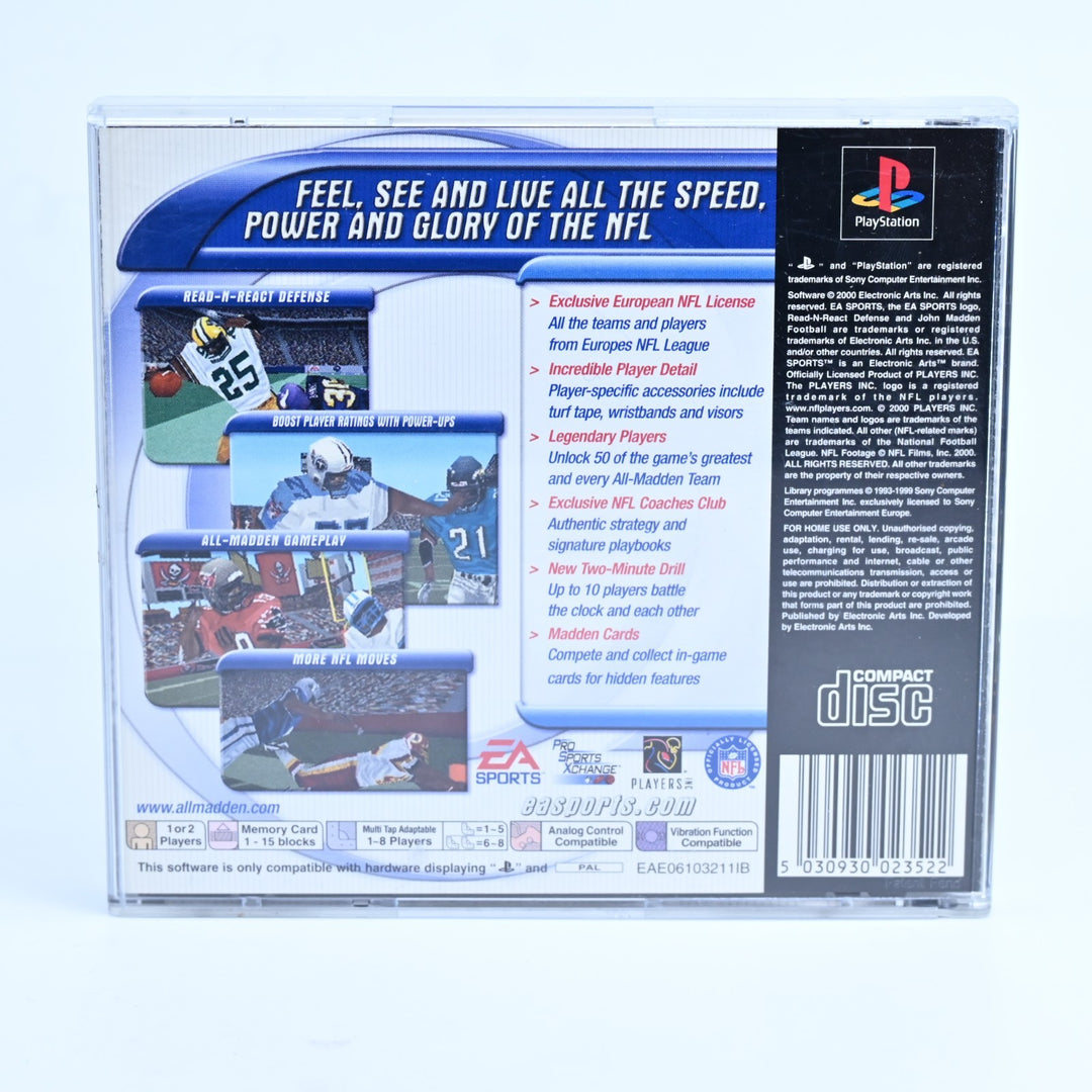 Madden NFL 2001 - Sony Playstation 1 / PS1 Game + Manual - PAL - MINT DISC!