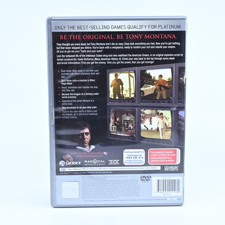 Scarface: The World is Yours - Sony Playstation 2 / PS2 Game + Manual - PAL