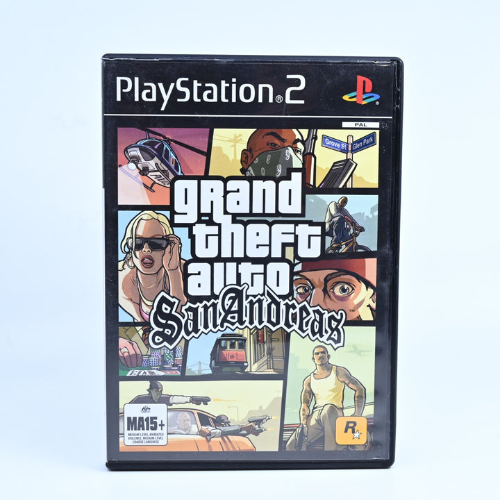 Grand Theft Auto San Andreas - Sony Playstation 2 / PS2 Game + Manual + Map