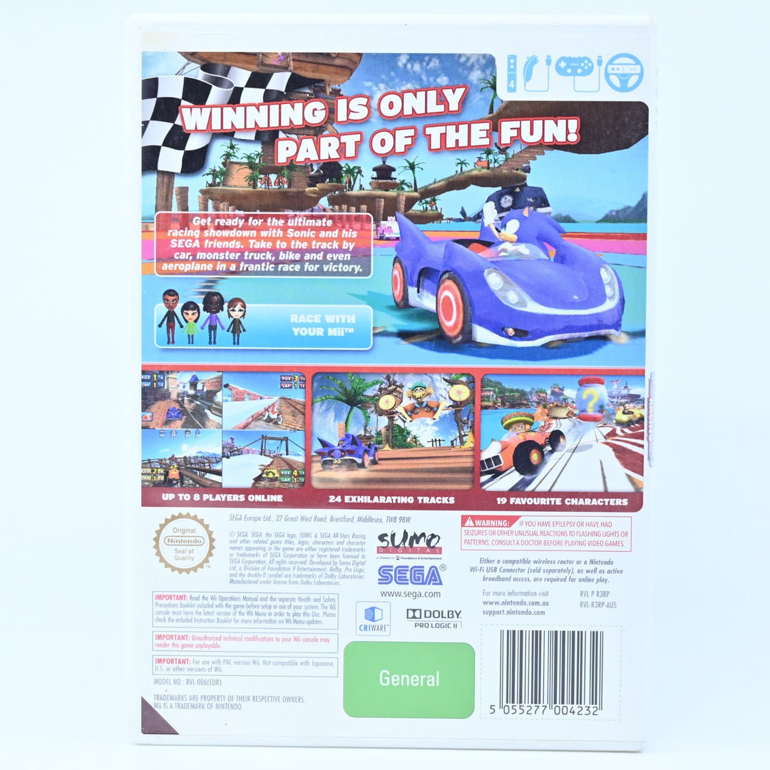 Sonic & Sega All-Stars Racing - Nintendo Wii Game - PAL - MINT DISC!