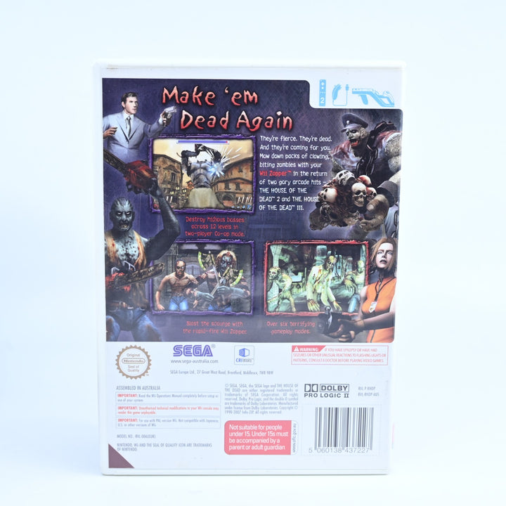 House of the Dead 2 & 3 Return - Nintendo Wii Game + Manual - PAL - MINT DISC!