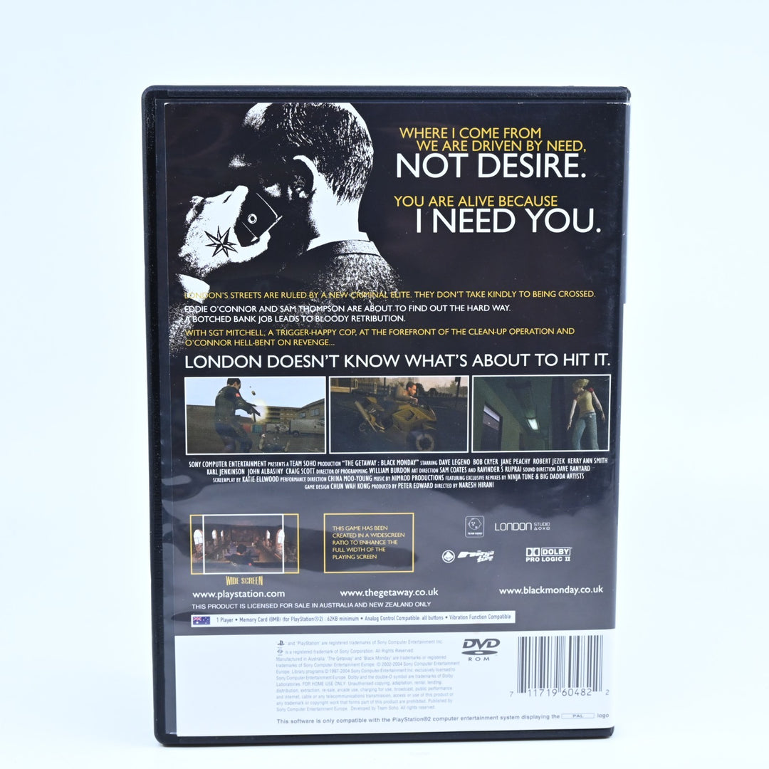 The Getaway: Black Monday - Sony Playstation 2 / PS2 Game + Manual - PAL