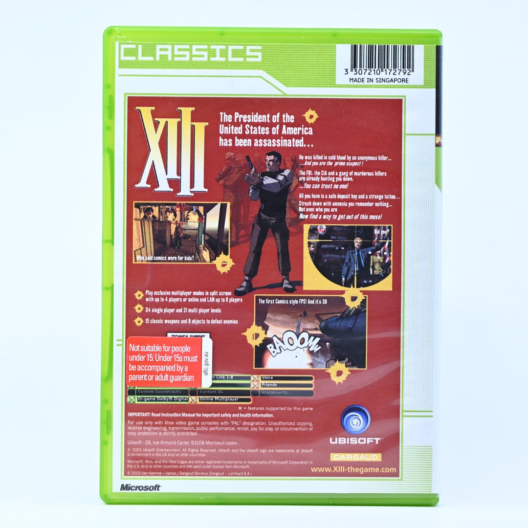 XIII - Original Xbox Game - No Manual - PAL - MINT DISC!