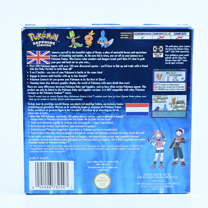 Pokemon Sapphire Version Nintendo Gameboy Advance GBA Boxed Game NEW BATTERY