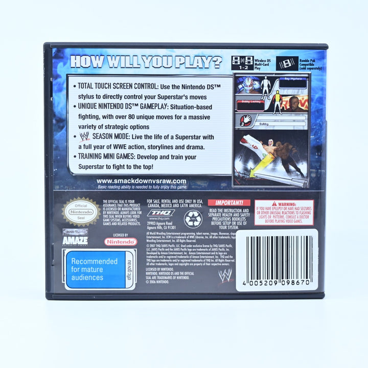 WWE Smackdown vs Raw 2008 - Nintendo DS Game - Region Free + Manual