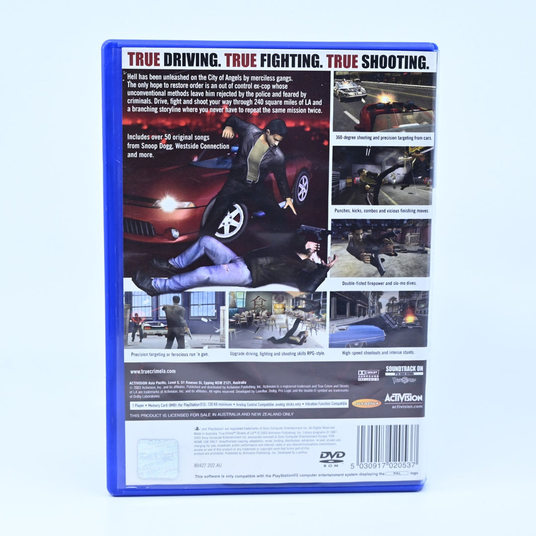 True Crime Streets of LA - Sony Playstation 2 / PS2 Game + Manual - PAL