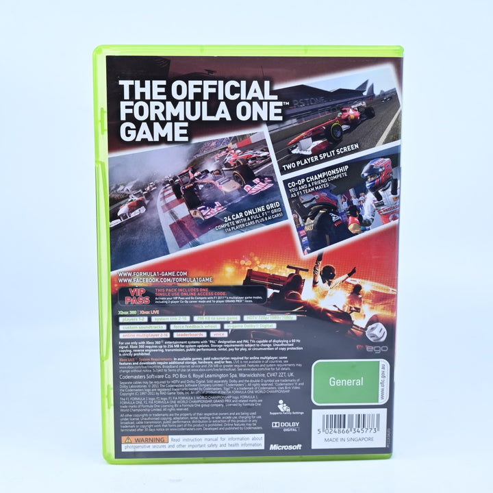 F1: Formula 1 2011 - Xbox 360 Game + Manual - PAL - MINT DISC!