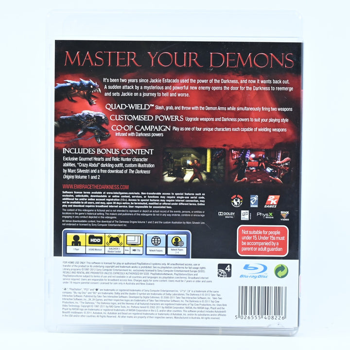 The Darkness II - Sony Playstation 3 / PS3 Game + Manual - FREE POST!