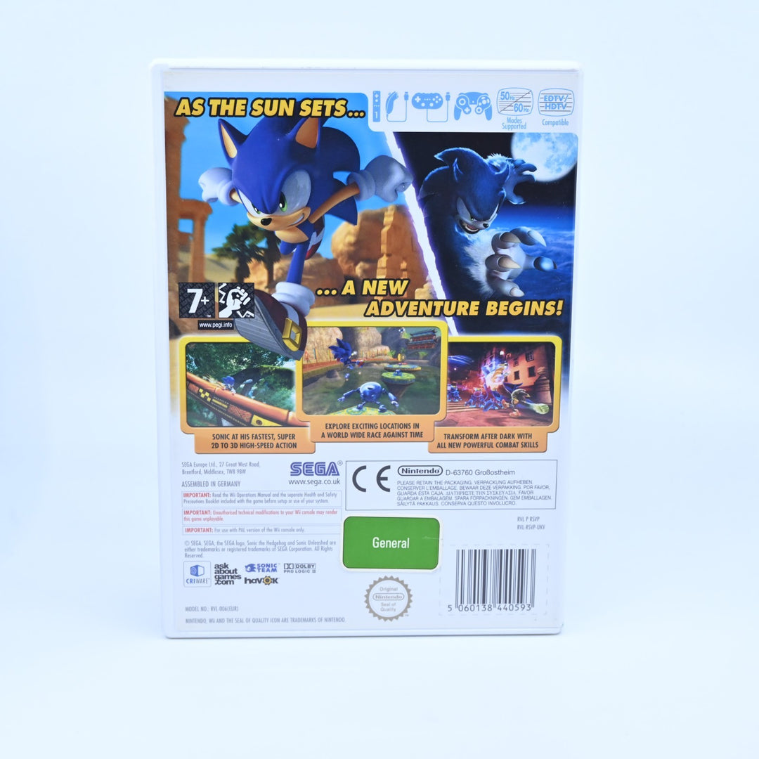Sonic Unleashed - Nintendo Wii Game + Manual - PAL - MINT DISC!