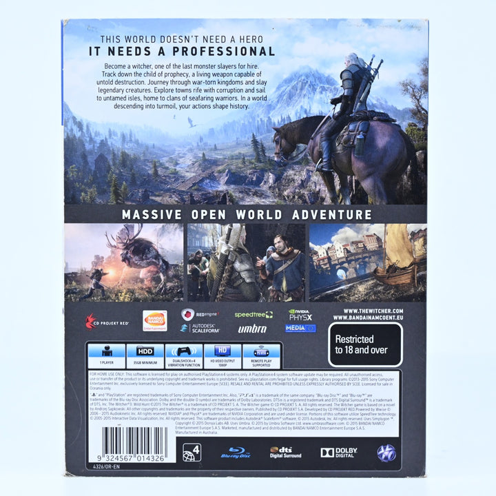 The Witcher 3: Wild Hunt - Sony Playstation 4 / PS4 Game - FREE POST!