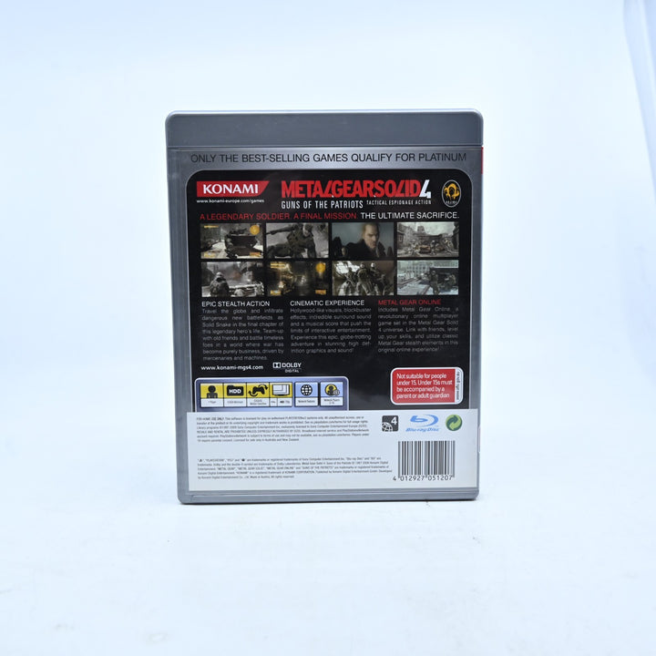 Metal Gear Solid 4: Guns of the Patriots - Sony Playstation / PS3 Game + Manual.