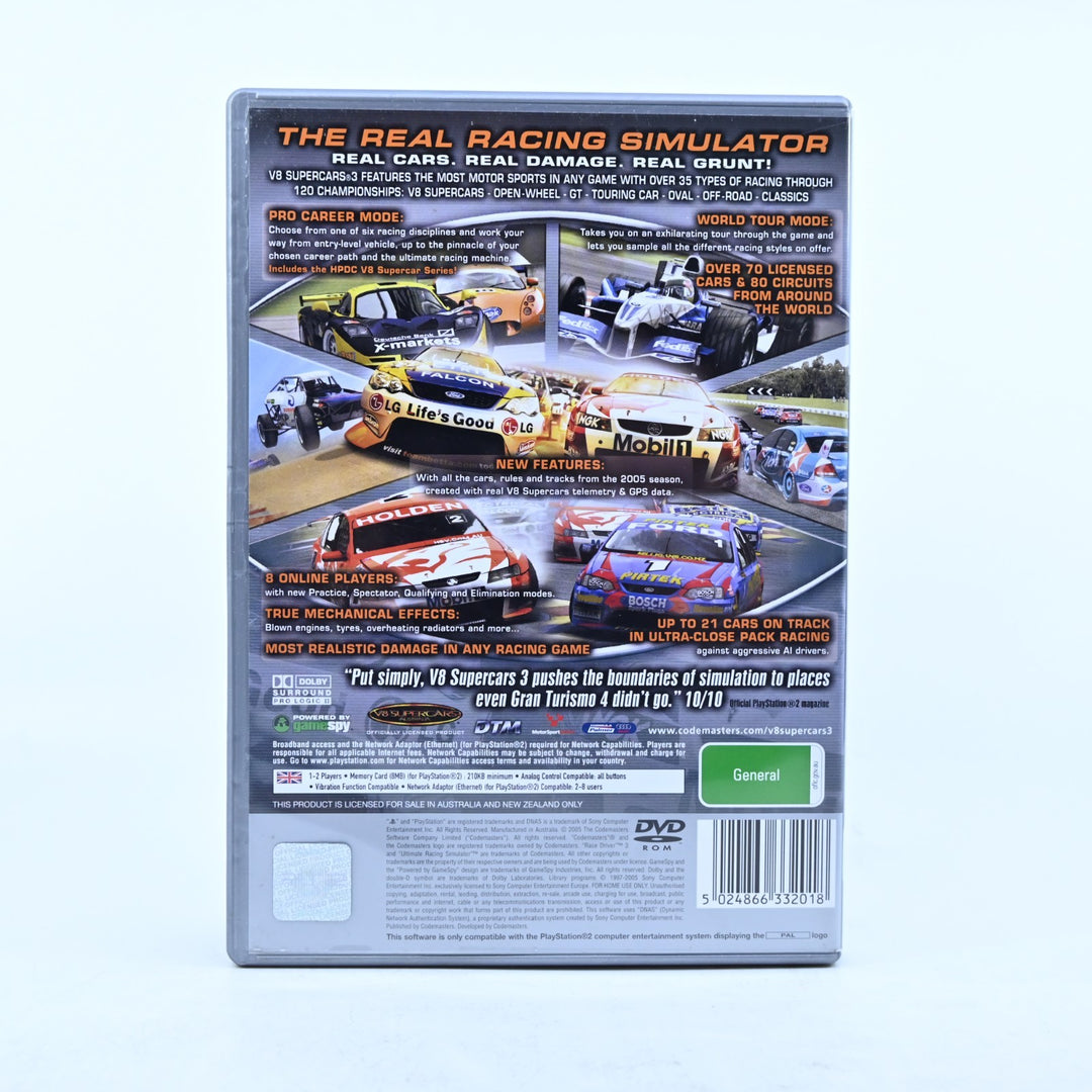 V8 Supercars Australia 3 - Sony Playstation 2 / PS2 Game + Manual - PAL