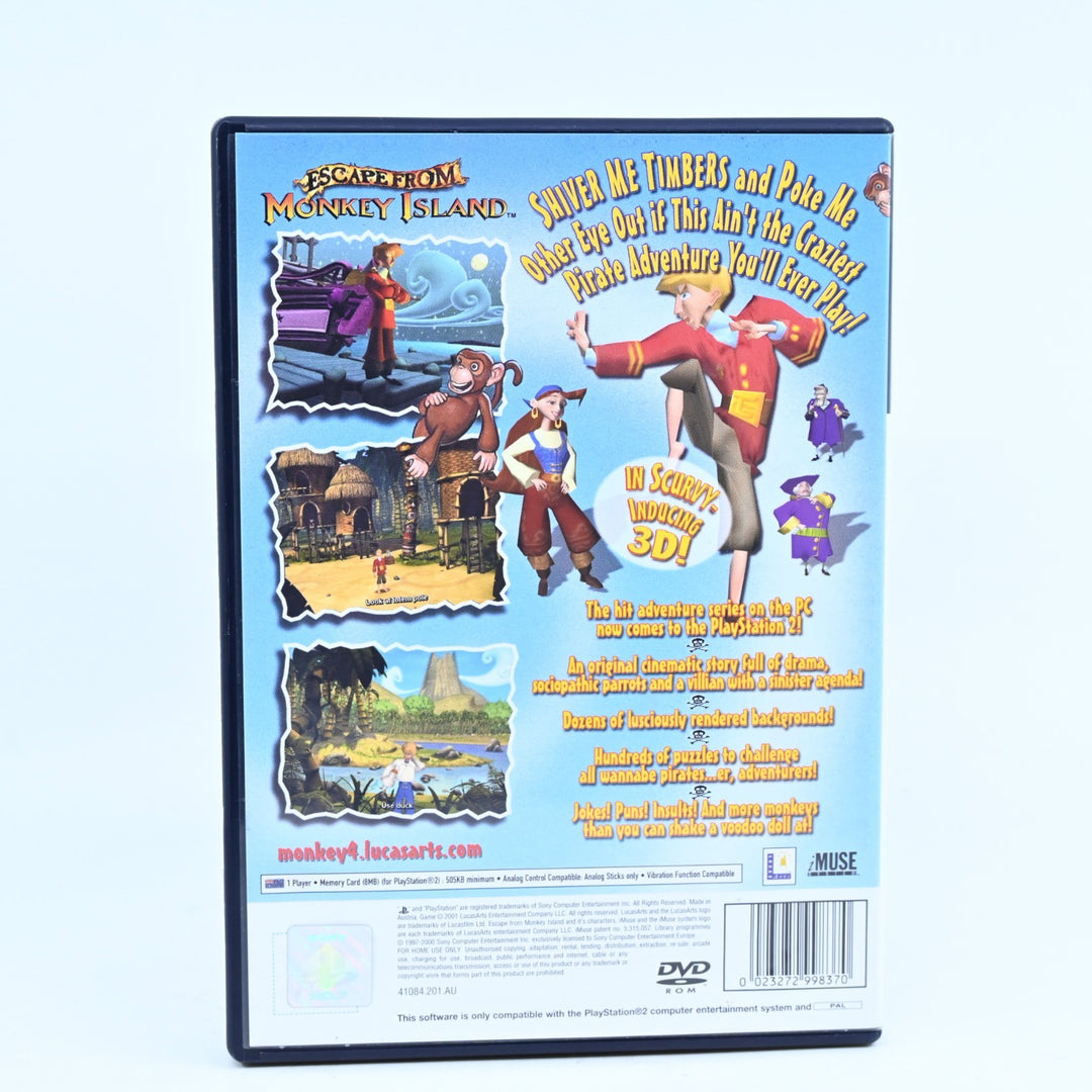 Escape From Monkey Island - Sony Playstation 2 / PS2 Game + Manual - PAL