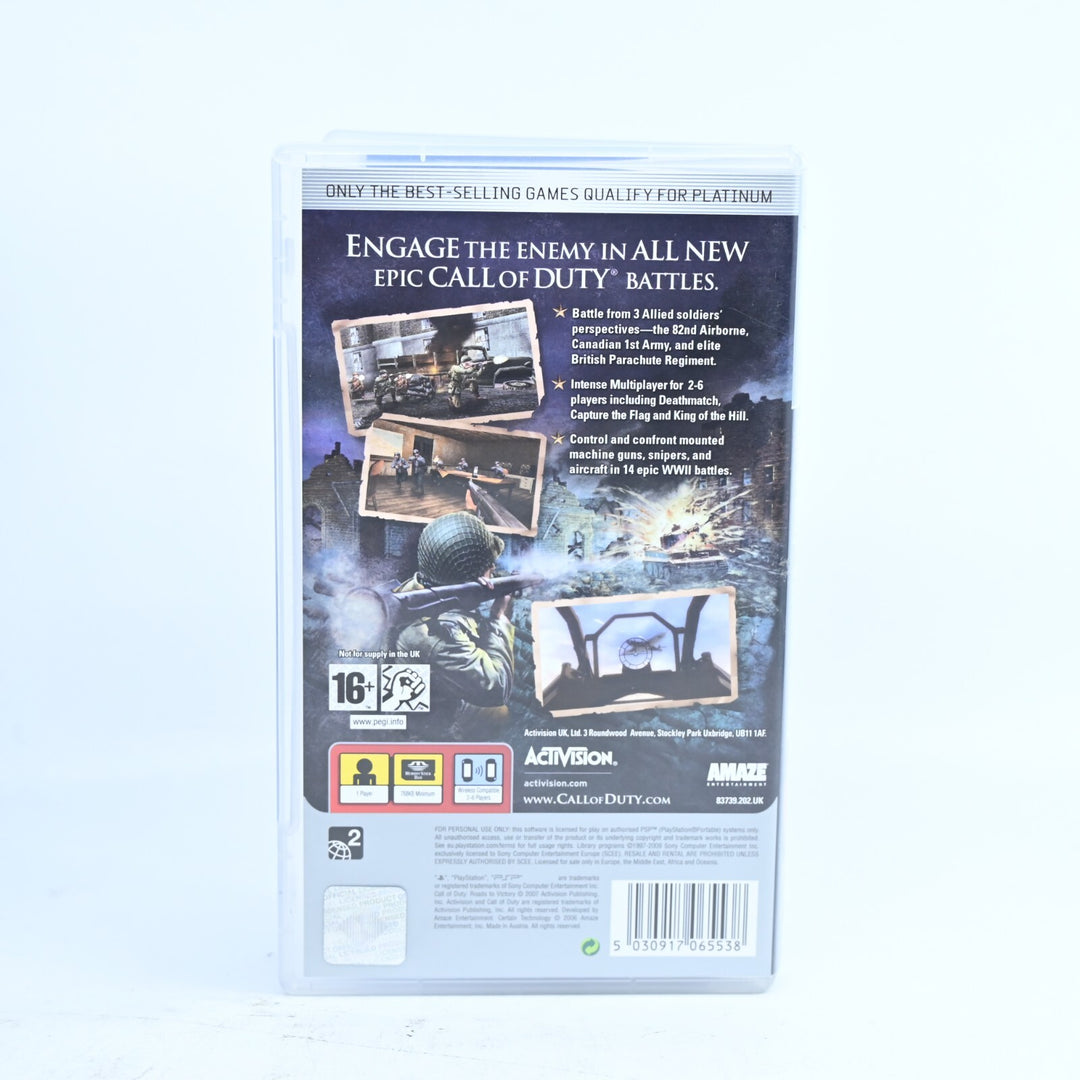 Call of Duty Roads to Victory - Sony PSP Game + Manual - FREE POST!