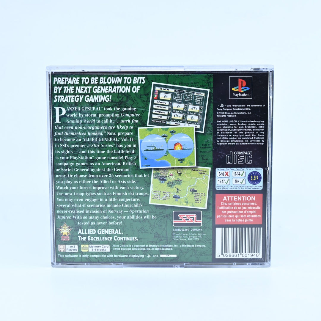 Allied General - Sony Playstation 1 / PS1 Game + Manual - PAL - MINT DISC!