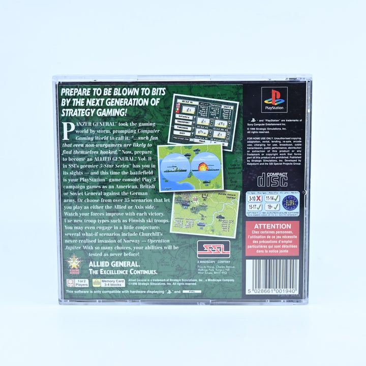 Allied General - Sony Playstation 1 / PS1 Game + Manual - PAL - MINT DISC!