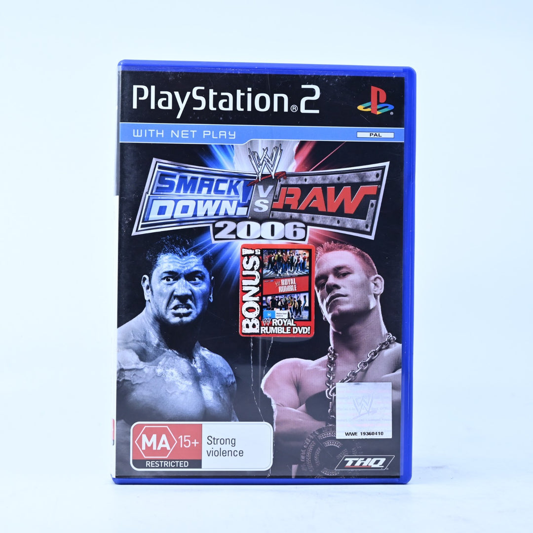 WWE SmackDown! Vs. Raw 2006 - PS2 Game + Manual + Royal Rumble DVD - PAL