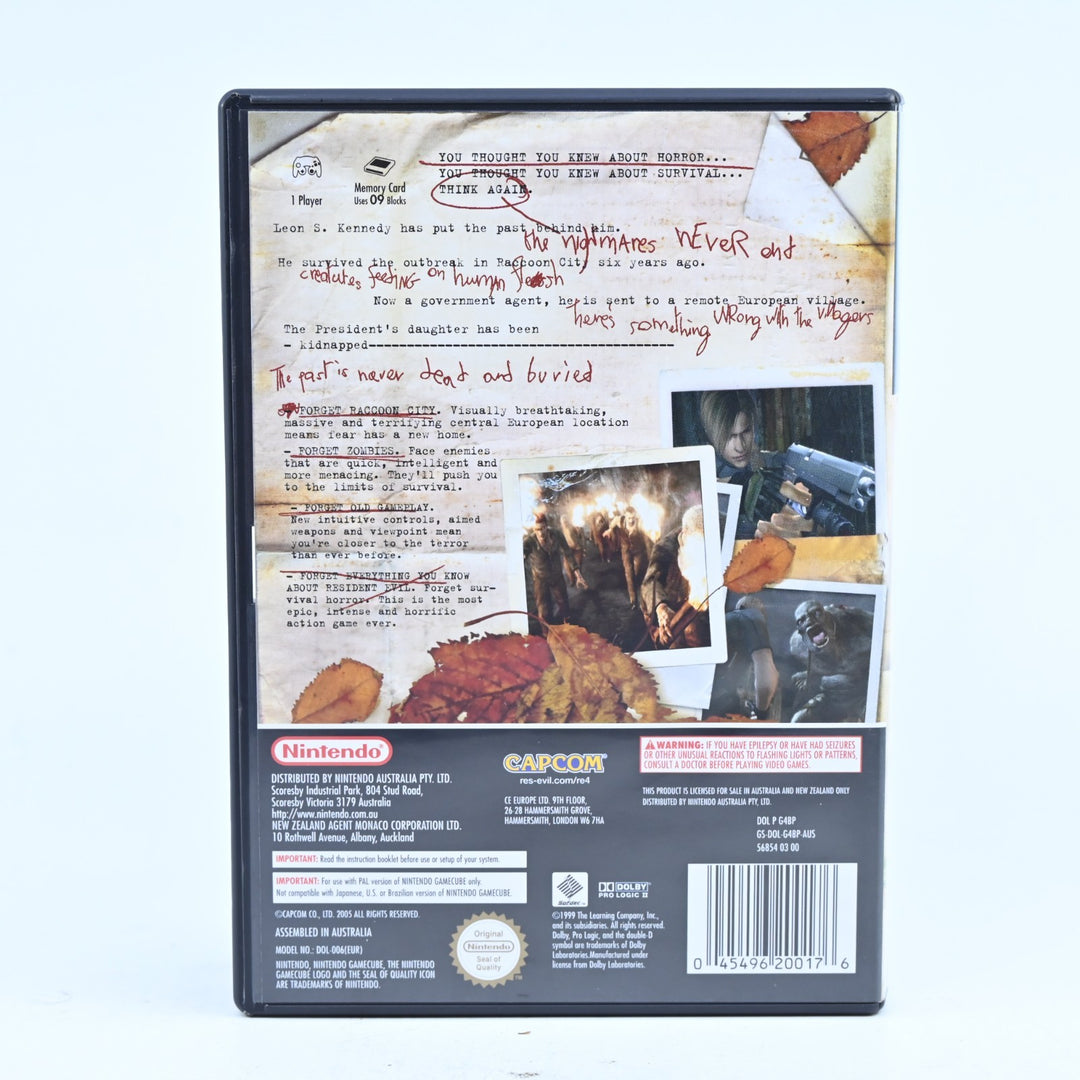 Resident Evil 4 - Nintendo Gamecube Game + Manual - PAL