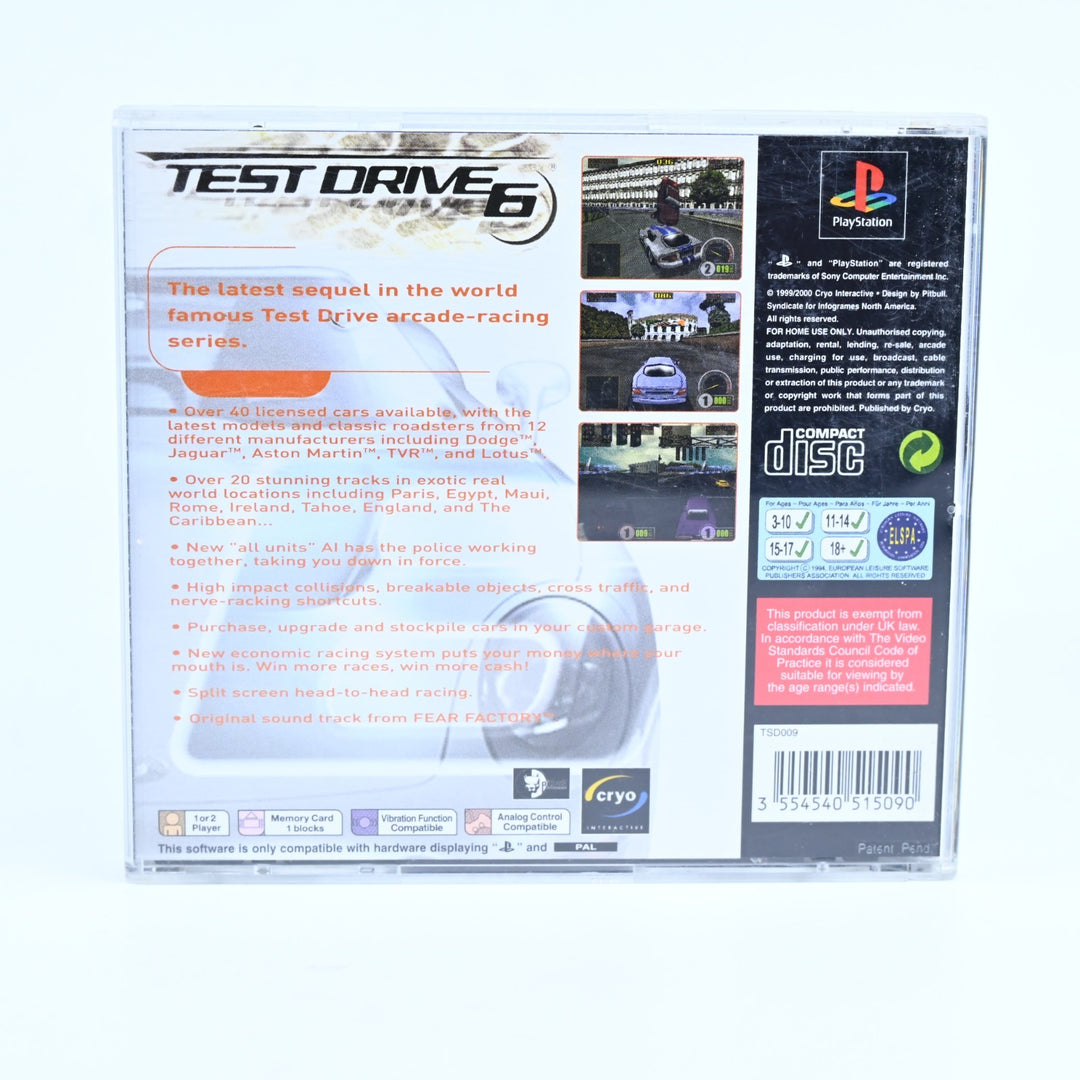 Test Drive 6 - Sony Playstation 1 / PS1 Game + Manual - PAL - MINT DISC!
