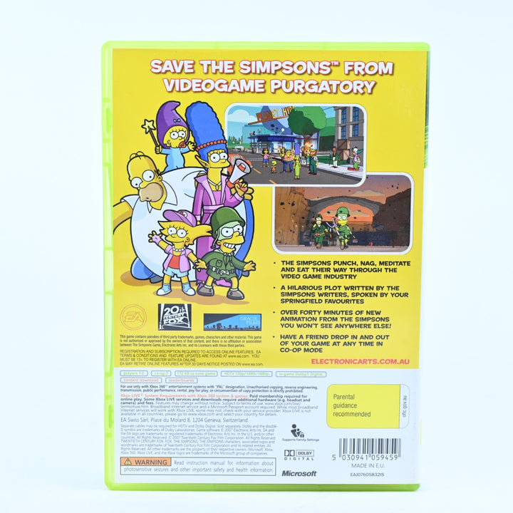 The Simpsons Game - Xbox 360 Game + Manual - PAL - MINT DISC!