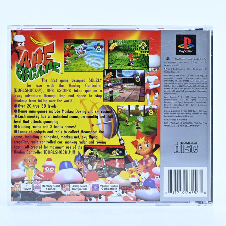 Ape Escape - Sony Playstation 1 / PS1 Game + Manual - PAL