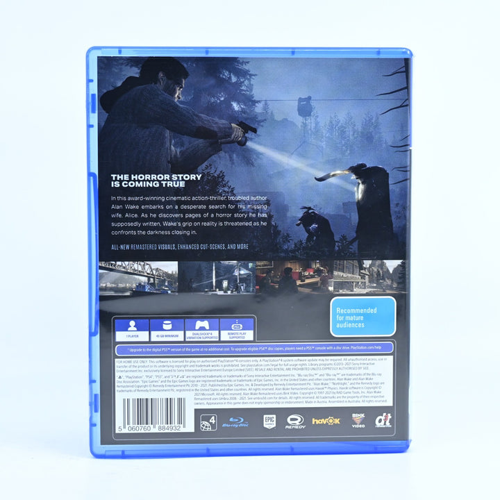 AS NEW! Alan Wake Remastered - Sony Playstation 4 / PS4 Game - FREE POST!