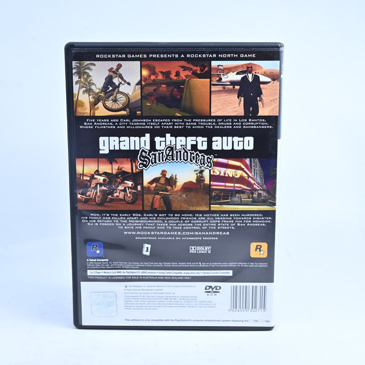 Grand Theft Auto San Andreas - Sony Playstation 2 / PS2 Game + Manual - No Map
