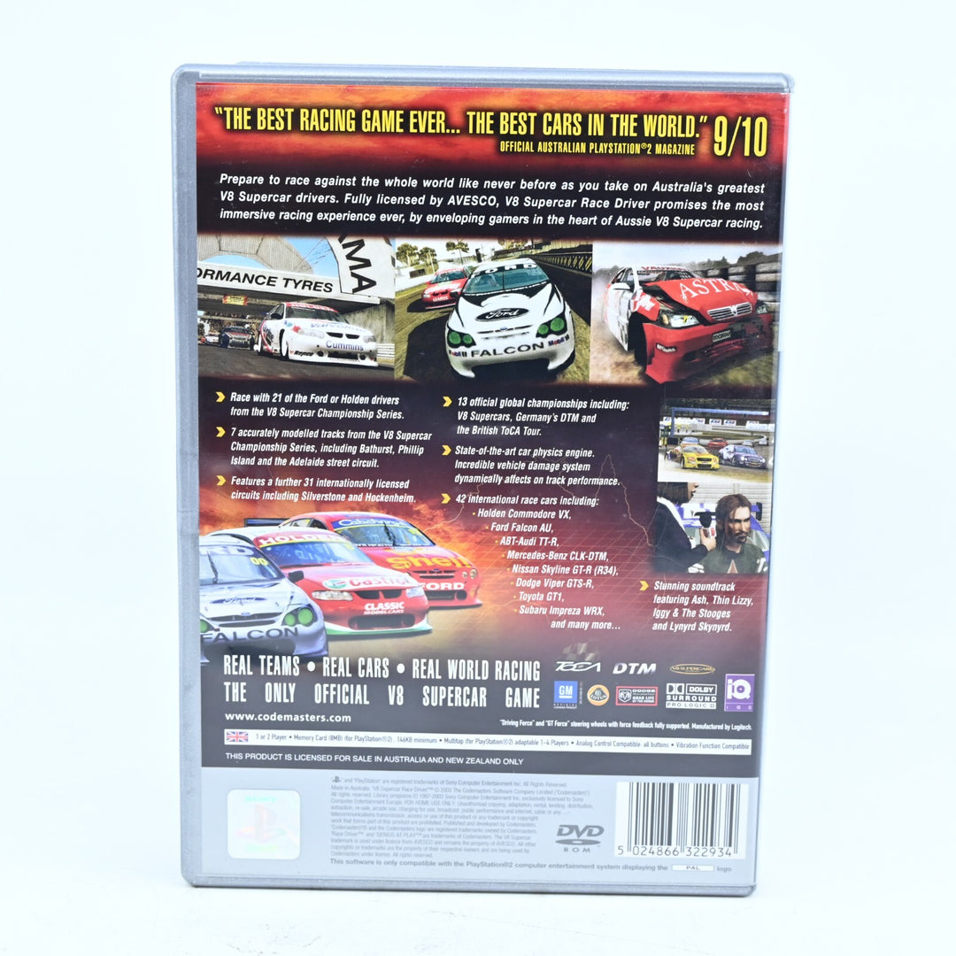 V8 Supercars Race Driver - Sony Playstation 2 / PS2 Game + Manual - PAL