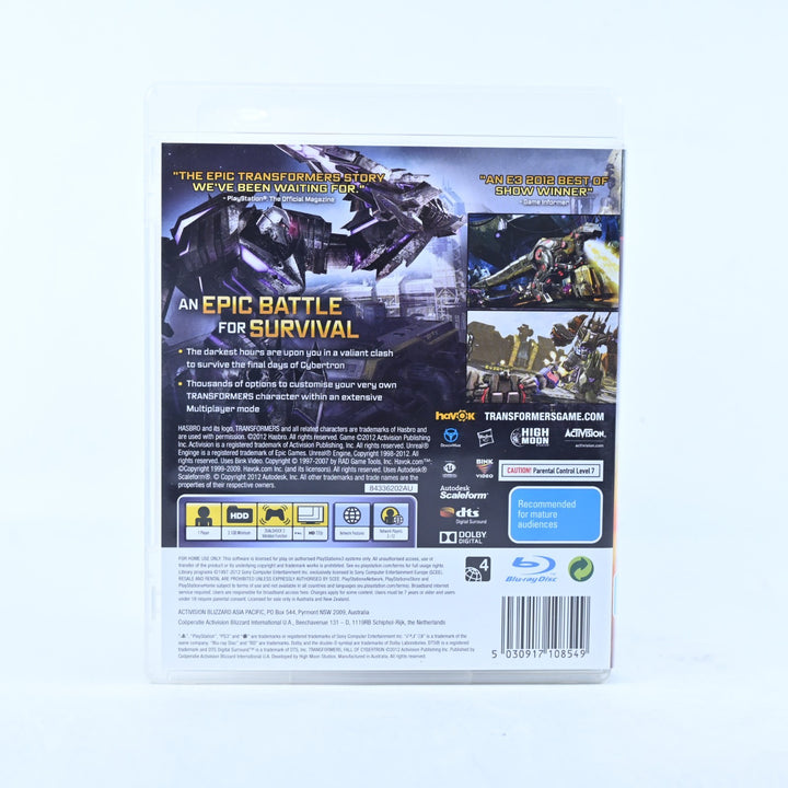 Transformers: Fall of Cybertron - Sony Playstation 3 / PS3 Game + Manual