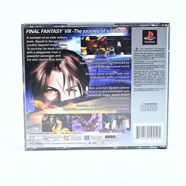 Final Fantasy VIII - Sony Playstation 1 / PS1 Game + Manual - PAL - MINT DISC!