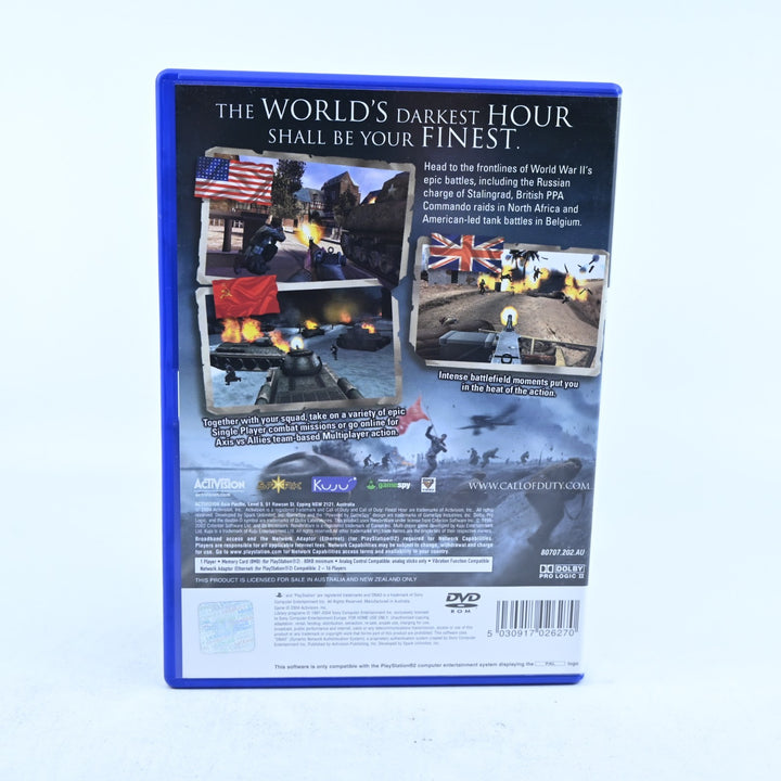 Call of Duty Finest Hour - Sony Playstation 2 / PS2 Game + Manual - PAL