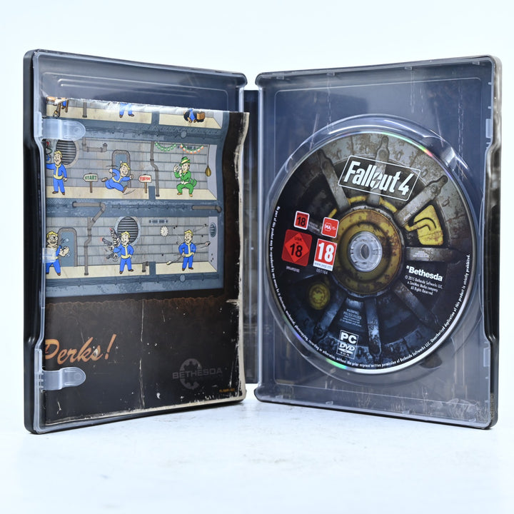 Fallout 4 Steelbook Case + Game + Perk Poster - PC Game - FREE POST!