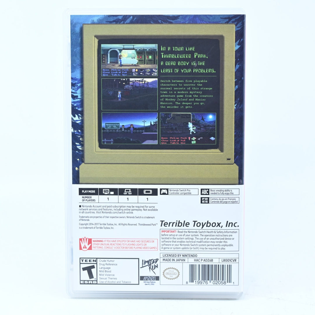Thimbleweed Park - Limited Run Games #001 - Nintendo Switch Game - FREE POST!