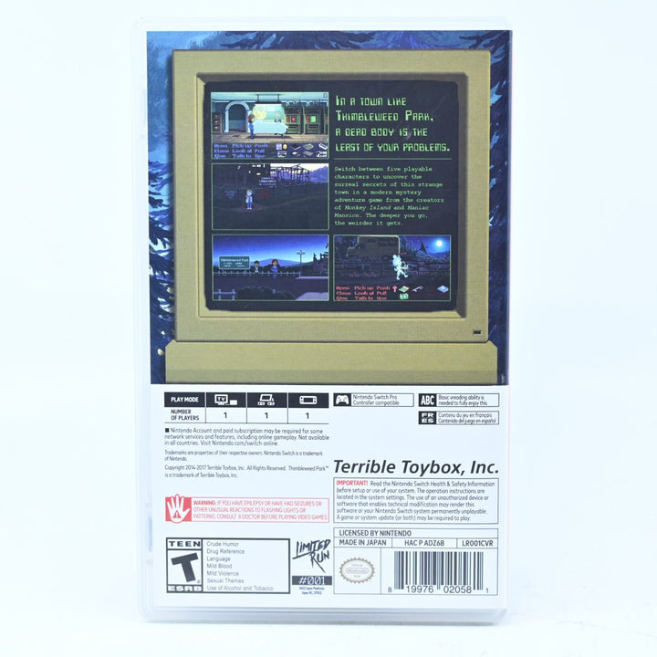 Thimbleweed Park - Limited Run Games #001 - Nintendo Switch Game - FREE POST!
