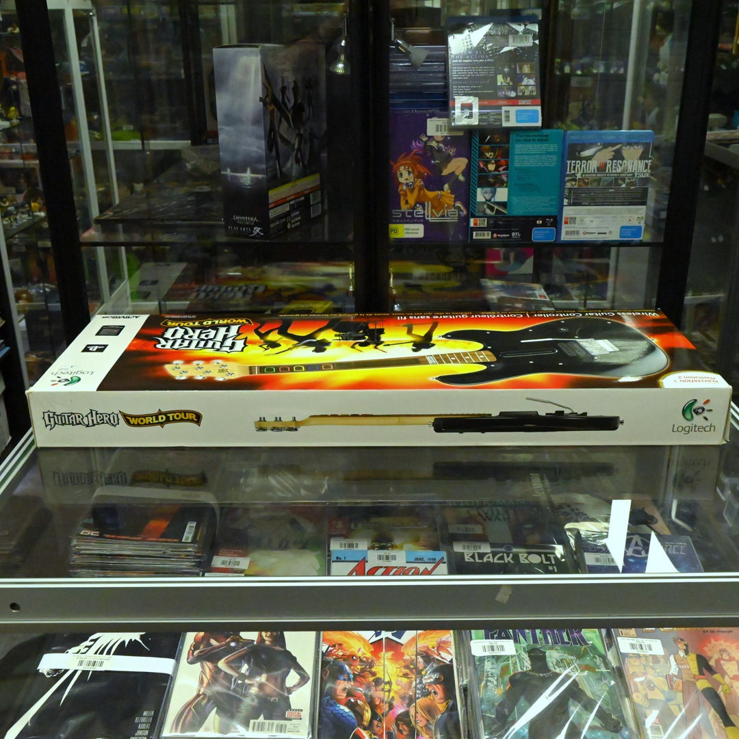 Boxed Wooden Logitech Guitar Hero World Tour Wireless Guitar - PS2/PS3 Accessory