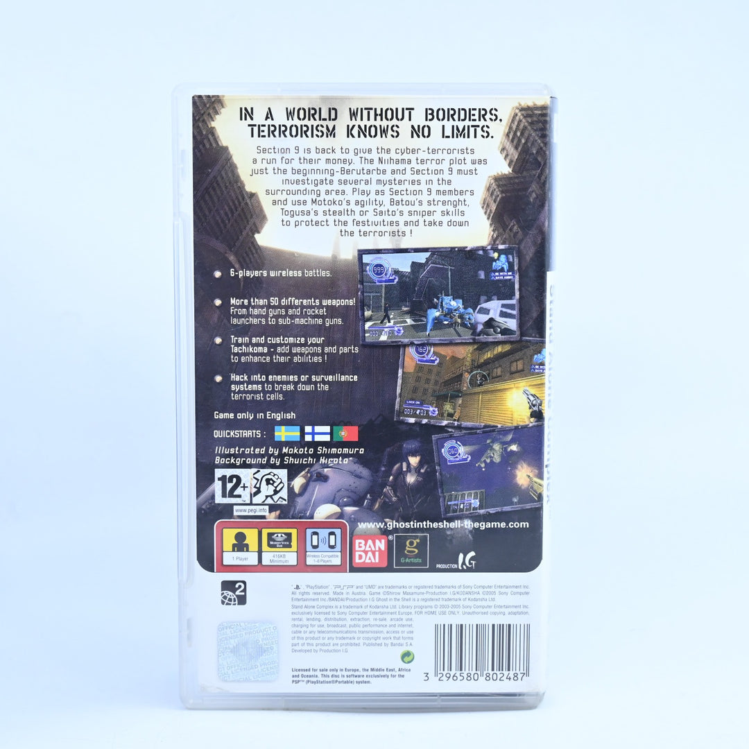 Ghost In The Shell: Stand Alone Complex - Sony PSP Game + Manual - FREE POST!